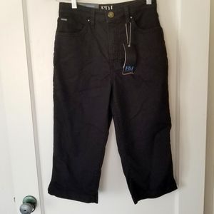 NWT French Dressing Jeans "Suzanne" Womens Black High Rise Cropped Pants Size 6